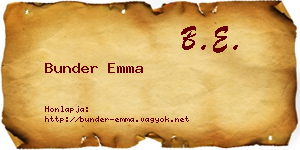 Bunder Emma névjegykártya